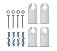 Companyblue CLAMP Universal Towel Rail Brackets 19-20-22-25mm - Adjustable Flat & Curved (White)