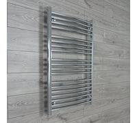 Companyblue HEATED CHROME TOWEL RAIL RADIATOR WARMER 700 mm Wide x 1000 High Straight Flat