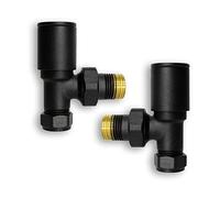 Companyblue Towel Rail Rad Radiator Manual Valve (Black Angled Valves)