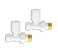 Companyblue Towel Rail Rad Radiator Valve With Lockshield (Minimalistic White Straight Valve)