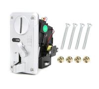 Comparative Coin Selector Box Acceptor CPU with LED Indicator Light and Flip Cover, 22-28mm Coin Diameter, for Game Machines Doll Machines Amusement Vending Water (Silver)