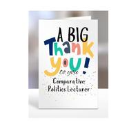 Comparative Politics Lecturer card, Thank You, Thanks, Thankyou, Miss you Goodbye, Farewell, Gifts for men, women, presents for Christmas, female, male, A5-151_37