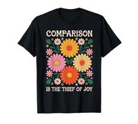 Comparison is The Thief of Joy Boho Floral Inspirational T-Shirt