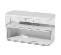 Compartment Data Tidy - Cable Storage Box, Clear Charger Cord Organizer, Electronics Case Cable Container | Home Desk Accessories Wire Management Charging Station Hub Organizer Box Case Container Hub