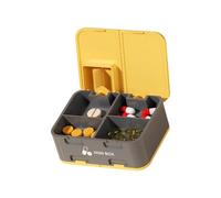Compartment Pills Case with Integrated Tablets Cutter Weekly Medicine Dispenser for Travel and Home Use Double Layer Pills Cutter Organizers