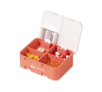 Compartment Pills Case with Integrated Tablets Cutter Weekly Medicine Dispenser for Travel and Home Use Dense Medication Splitter Box