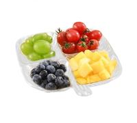 Compartment Plates - Four-Grid Divided Dinner Plate,Square Fruit Dish Household Dishwasher-Safe Tableware Compartmentalized for Home Travel Family Gatherings
