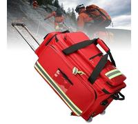 Compartmentalised Trauma Bag, Portable Medical Trolley Bag on Wheels with Removable Base, Large Empty Duffle for Ambulance Crews, Nurses and Emergency Medical Services Equipment Storage