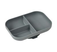 Compartmented Silicone Plate Charcoal grey one size