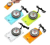 Compass, 4 Pieces Compass Navigation, Compass Hiking with Adjustable Declination,Magnifier,Ruler,Scale. Multifunctional Orienteering Waterproof Compass for Map Reading, Navigation