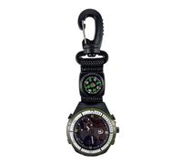 Compass Adventure Watch, Multi Function Carabiner Timepiece, Core Survival Gadget with Alarm, Rugged Outdoor Accessory for Trekking, Wilderness Camping, Sports Challenges, Alpine Mountaineering