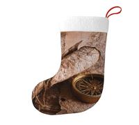 Compass and Ancient Map Christmas Stocking, Candy Gift Bags, Hanging Stocking Ornament, Christmas Decorations