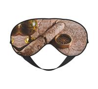 Compass and Ancient Map Print Sleep Mask Eye Masks Blindfold Eye Cover Eyeshade for Night Sleeping Travel Airplane Ues
