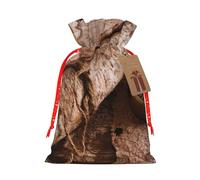 Compass And Ancient Map Printing Drawstring Christmas Bag With Kraft Tag 4.7x6.9 Inch For Halloween Wrapping Gifts