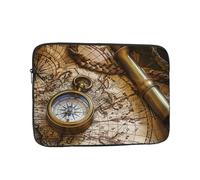 Compass And Old Nautical Charts Printed Laptop Sleeve Protective Case 13 Inch For Ultimate Protection - Tablet Briefcase Bag