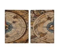 Compass And Old World Map Passport Card Holder Travel Passport Covers Case Pu Passport Book Cover Passport Wallet Cover Case Passport Protective Cover Unisex Passport Protector, style, 20.3x13.8cm