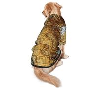 Compass And Old World Map Print Dog Hoodie For Medium To Large Dogs, Warm, Soft, Breathable Sweatshirt, Easy To Wear Jumper For Winter And Fall, Pet Coat Pullover