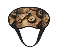 Compass and Old World Map Print Unisex Blackout Sleep Mask Comfortable Eye Mask for Travel Meditation Sleep Travel