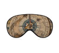 Compass and Old World Map Travel Eye Mask Blackout Eye Mask for Sleeping Airplane Eyemask with Adjustable Strap Sleep Masks for Women Men Soft Night Blindfold Eyemask