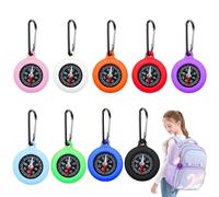 Compass Children, Pack of 9 Key Holders with Compass and Carabiner, Portable Mini Compass, Outdoor Bushcraft Compass, Key Ring for Camping and Outdoor Activities, Gifts Children's Compass
