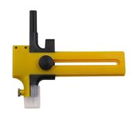 Compass Circle Cutter with Ratchet Handle for Precise Fabric, Paper & Cardstock Cutting - 2-15 cm Diameter, Metric/Imperial Scales, Safety Blade Cover (Yellow)