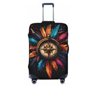 Compass Colorful Native American Feather Luggage Cover Suitcase Cover Protector Travel Suitcase Cover