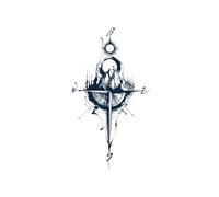 Compass Compass Temporary Tattoo Sticker Female Juice Plant Ink Waterproof Semi-Permanent And Lasting 2 Weeks Simulated Flower Arm Male Totem