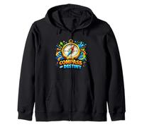 Compass Destiny Adventure Direction Motivation Graphic Zip Hoodie