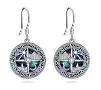 Compass Earrings Sterling Silver Mountain Compass Camper Inspiration Gifts Jewellery for Women Mother Mom