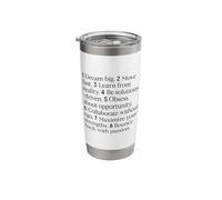 Compass Entrepreneurship Principles CEPs List - Black Text Stainless Steel Insulated Tumbler