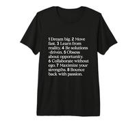 Compass Entrepreneurship Principles CEPs List - White Text Premium T-Shirt