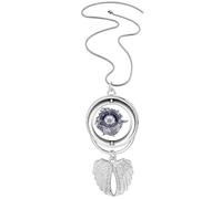 Compass Flower Stars Art Pattern Pendant Angel Wings Rotating Necklace Jewelry