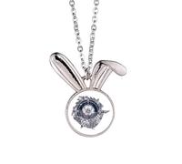 Compass Flower Stars Art Pattern Rabbit Necklace Pendant Bunny Animal Jewelry Gift