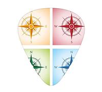 Compass Guitar Picks 12 Pack Universal ABS Guitar Picks,Colorful Compasses Windrose Finding Directions Discovery Directions Pathfinding,for Acoustic and Electric Guitar