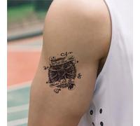 Compass | Herbal Tattoo With Sea Breeze Design+English Slogan, Waterproof And Non Removable, Lasting For 2 Weeks, Semi Permanent, Fake Tattoos(2pcs)