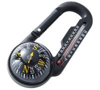 Compass Hiking Survival, 1pc Clip on Hiking Compass with Carabiner & Thermometer, Waterproof Pocket Compass, Backpacking Compass for Hiking Travel