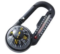Compass Hiking Survival 1PC Waterproof Plastic Hiking Compass with Carabiner and Thermometer Clip on Small Pocket Keychain for Outdoor Survival Camping Accessories, H