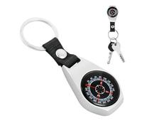Compass Keyring, Camping Navigation Tools - Small Pocket Compass with Transparent , Metal Navigation Gear for Keyring, Compact Compass for Backpacks, Gadget
