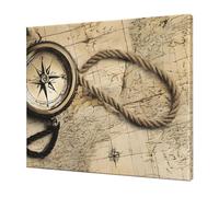 Compass Map -Print Frameless Wall Art 20X24 Inche, Modern Canvas Print with Wooden Support, Ready to Hang Decor for Living Room & Bedroom.