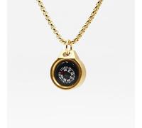 Compass Necklace,Mini Pocket Compass,Camping Hiking Metal Survival Compass for Men Women,Golden