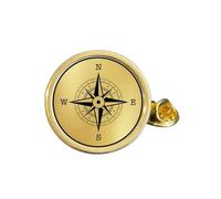 Compass Orienteering Gold Plated Domed Lapel Pin Badge (O) in Bag