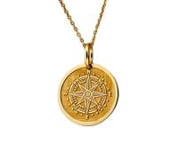 Compass Pendant Necklace 925 Sterling Silver Medallion |LK_NLC_00220 | with 18 inch cable chain north star symbol travel jewelry for men and women