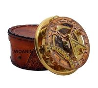 Compass, Personalized Engraved Sundial Compass, Antique Brass & Copper Compass, Sundial Clock in Box Gift Sun Clock Vintage Gift (Brass & Copper)