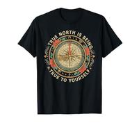 Compass Pointing North Inspirational Compass Artwork T-Shirt