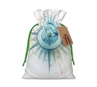 Compass Print Birthday Gifts Wrap Bag Unique Drawstring Gifts Bag Canvas Bags for Party Wedding Present,1 Piece S