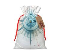 Compass Print Birthday Gifts Wrap Bag Unique Drawstring Gifts Bag Canvas Bags for Party Wedding Present,1 Piece M