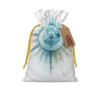 Compass Print Birthday Gifts Wrap Bag Unique Drawstring Gifts Bag Canvas Bags for Party Wedding Present,1 Piece S