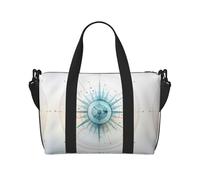 Compass print Crossbody Shoulder Bag Large Weekender Overnight Hand Bag Shopping Work Handbag, Black, One Size