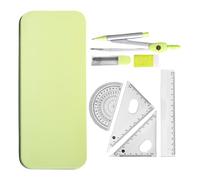 Compass Protractor Ruler Set, Compass and Protractor Set with Iron Box - 7X Math Geometry Compass, Student Supplies, Protractor and Compass Set for Drafts and Drawing