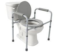 Compass Raised Toilet Seat, Adjustable Height Toilet Seat Risers for Seniors, Toilet Riser with Handles